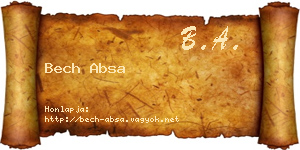 Bech Absa névjegykártya